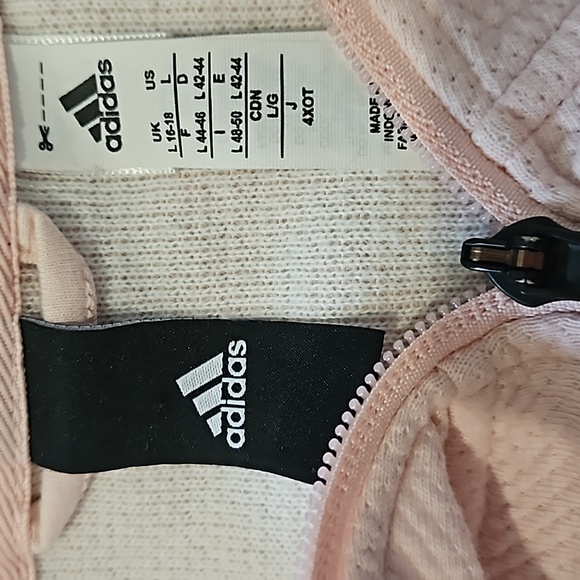 Adidas hoddie size large color soft pink full zip - Picture 6 of 7